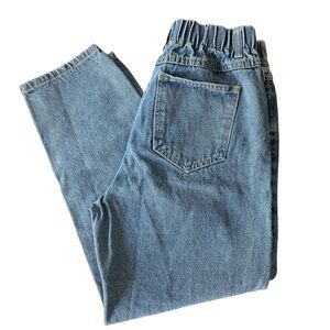OAK+FORT High Waist (Elastic Back) Barrel Leg Crop Jeans (S)